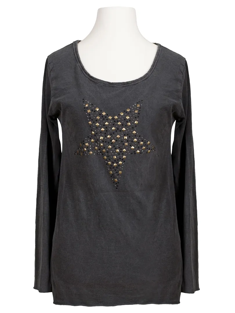 Longsleeve Shirt mit Stern in  grau von Spaziodonna (Bild 1)