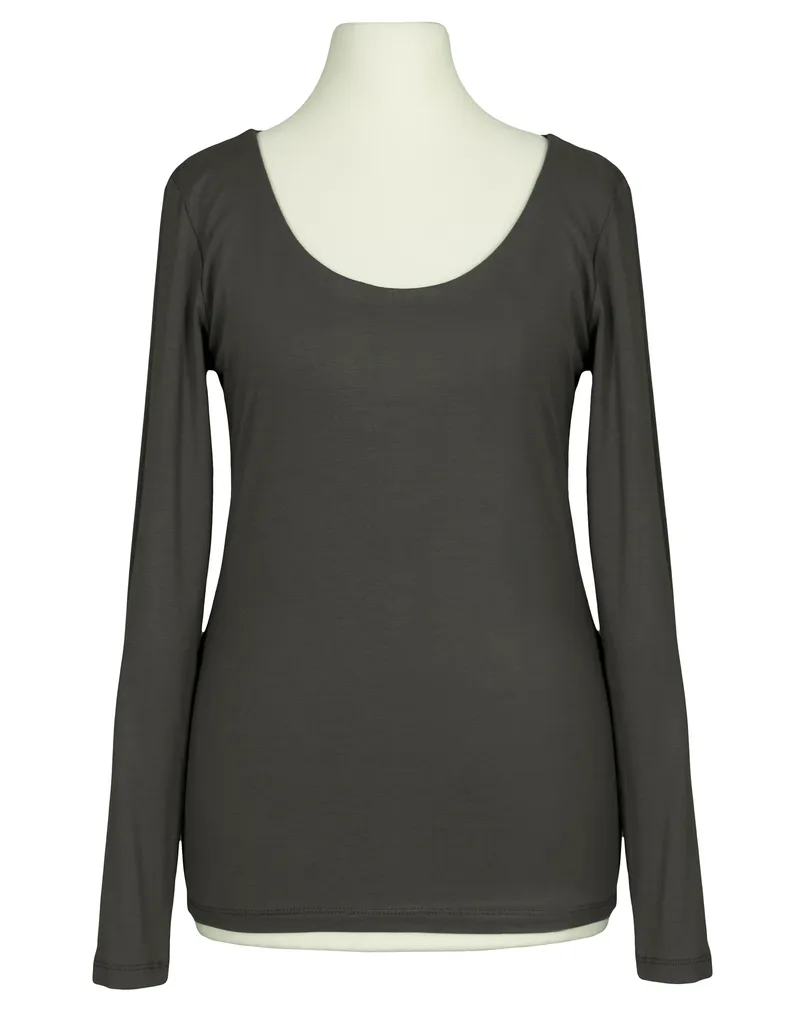 Longsleeve Viskose in  anthrazit von Italia Moda (Bild 1)