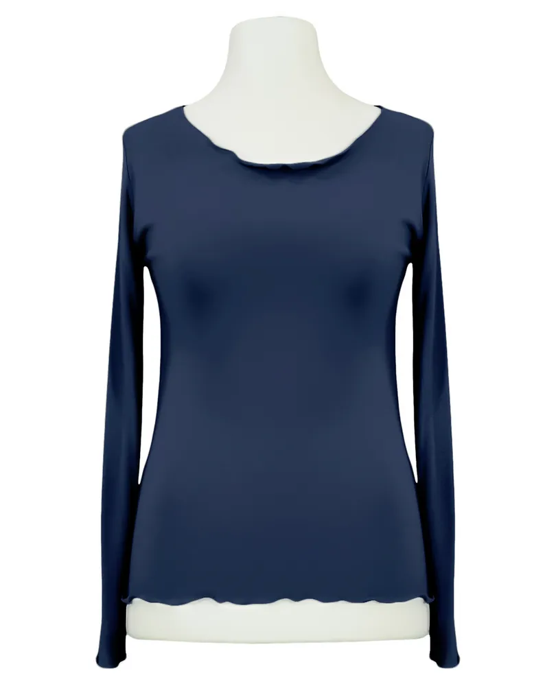 Longsleeve Viskose in  blau von Made in Italy (Bild 1)