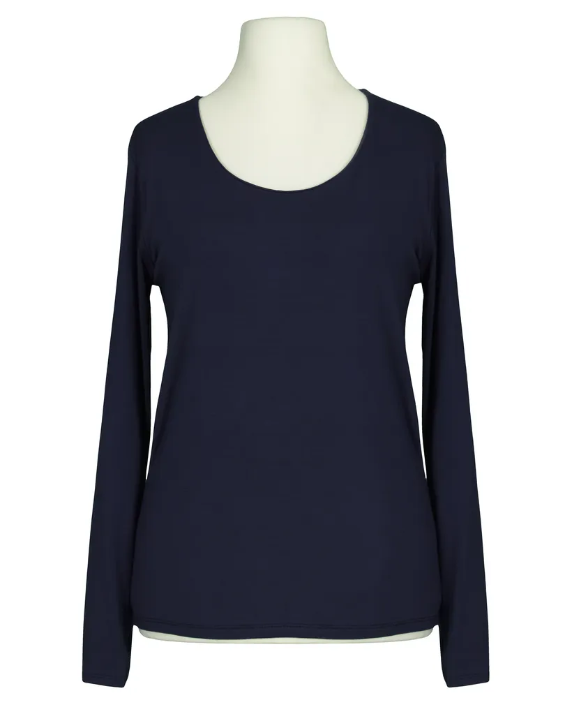 Longsleeve Viskose in blau von Italia Moda