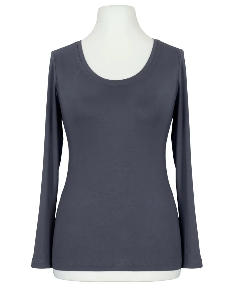 Longsleeve Viskose in  grau von FASHION (Bild 1)