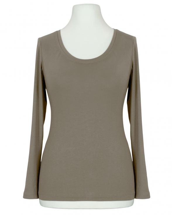 Longsleeve Viskose in hellbraun von FASHION