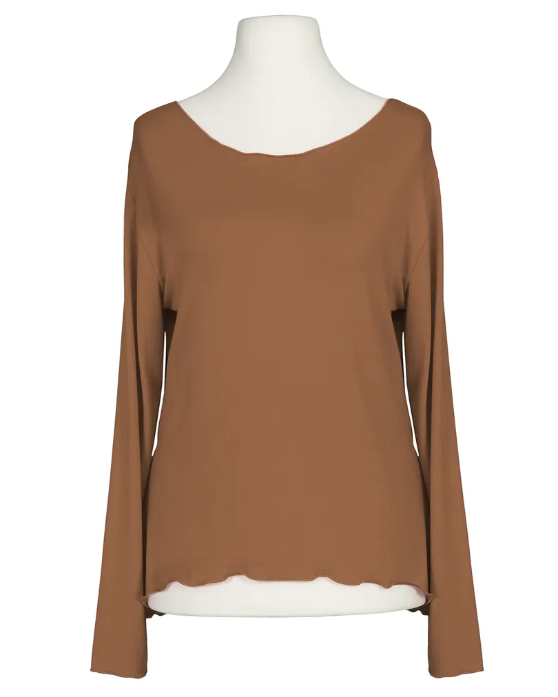 Longsleeve Viskose in  rostbraun von Made in Italy (Bild 1)