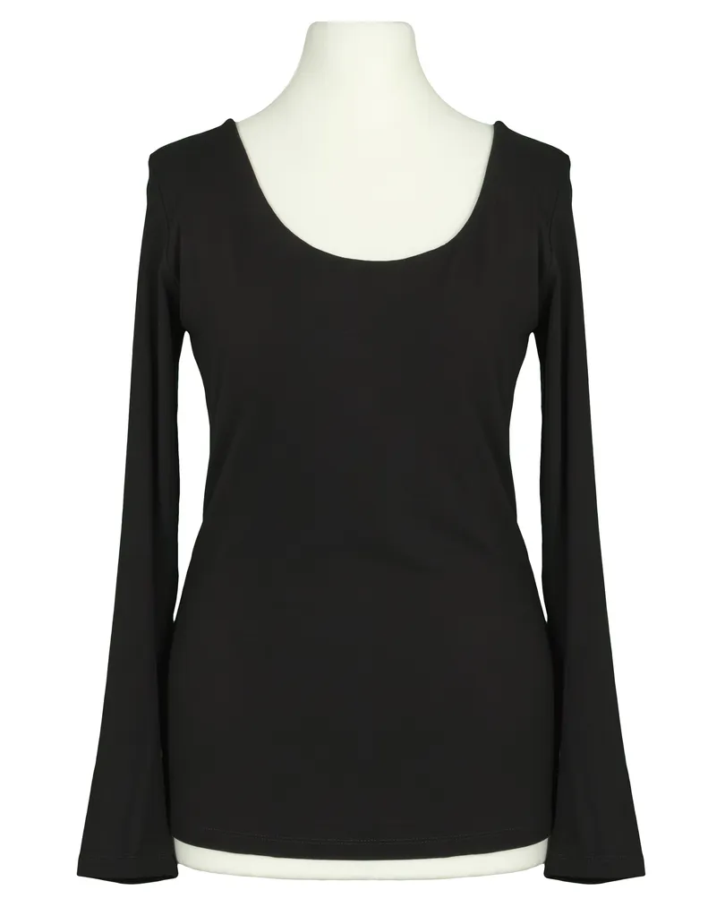 Longsleeve Viskose in schwarz von Italia Moda