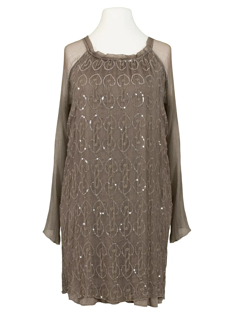 Longtunika Seidencrepe in  braun von Made in Italy (Bild 1)