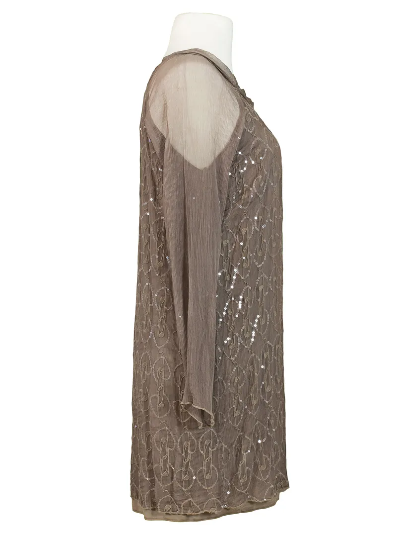 Longtunika Seidencrepe in  braun von Made in Italy (Bild 2)