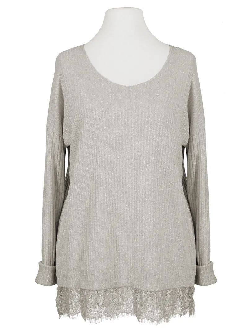 Shirt mit Spitze in taupe von Spaziodonna