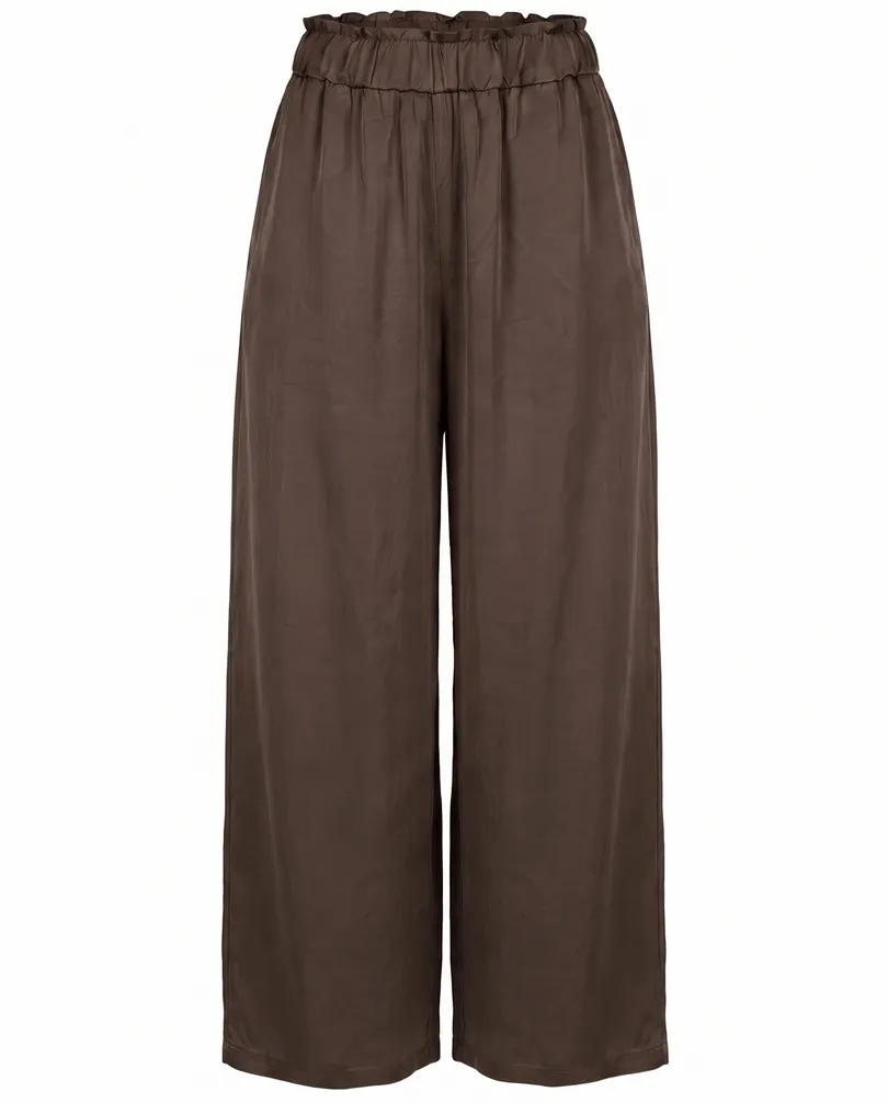 Marlenehose mit Seide in braun von Style Touch