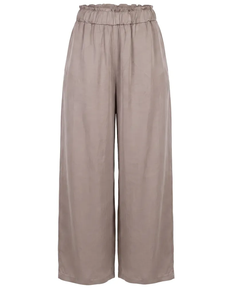 Marlenehose mit Seide in hellbraun von Style Touch