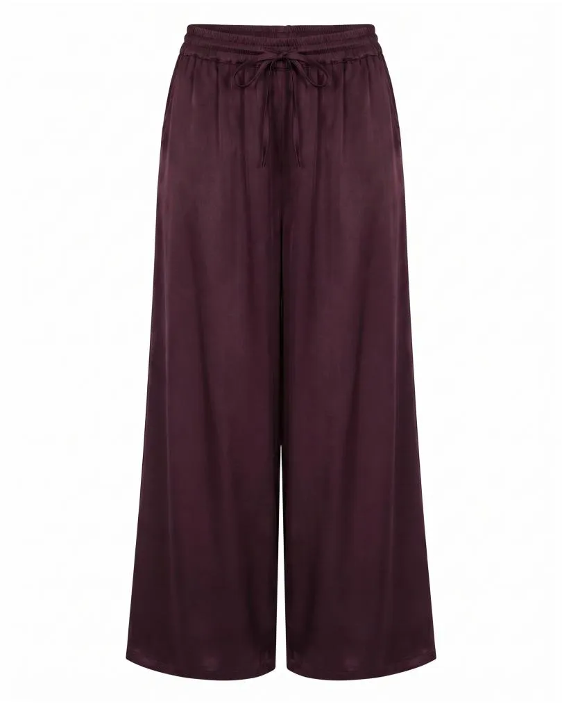 Marlenehose Satin in  aubergine von Moda Italia (Bild 1)