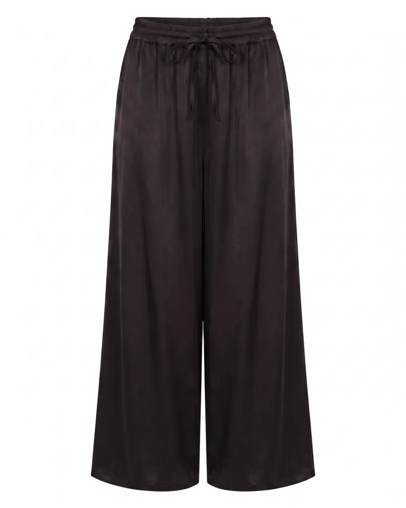 Marlenehose Satin in braun von Moda Italia