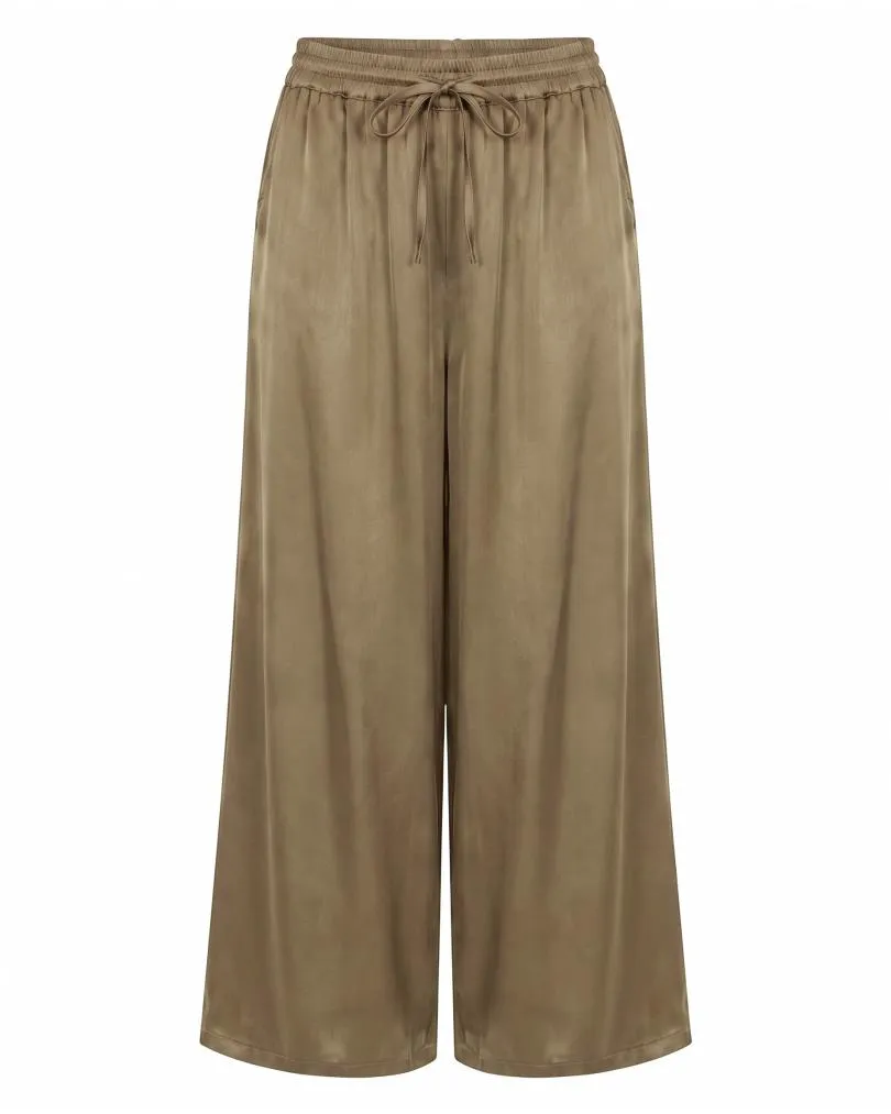 Marlenehose Satin in camel von Moda Italia