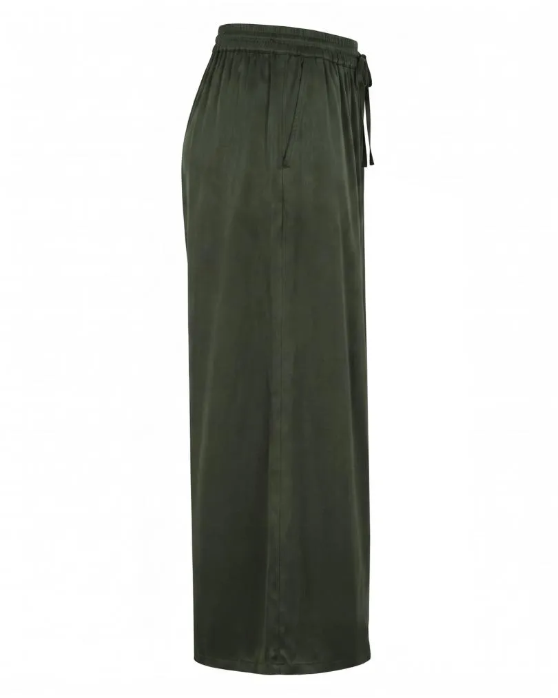 Marlenehose Satin in  oliv von Moda Italia (Bild 2)