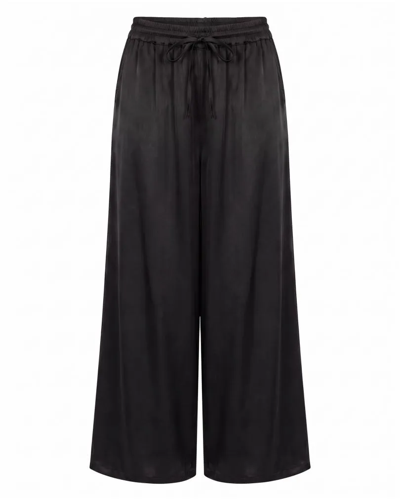 Marlenehose Satin in  schwarz von Moda Italia (Bild 1)