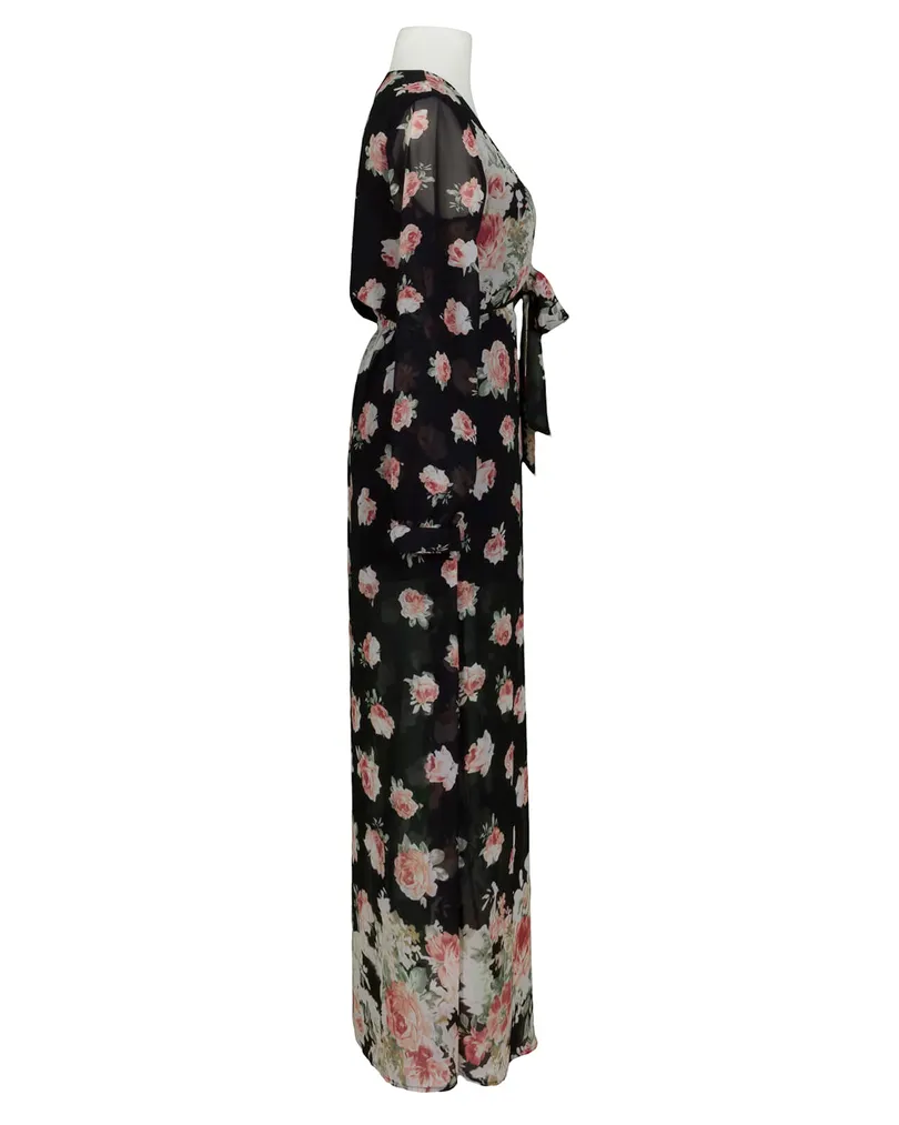 Maxi Chiffon Kleid in  schwarz von Love Riche (Bild 2)