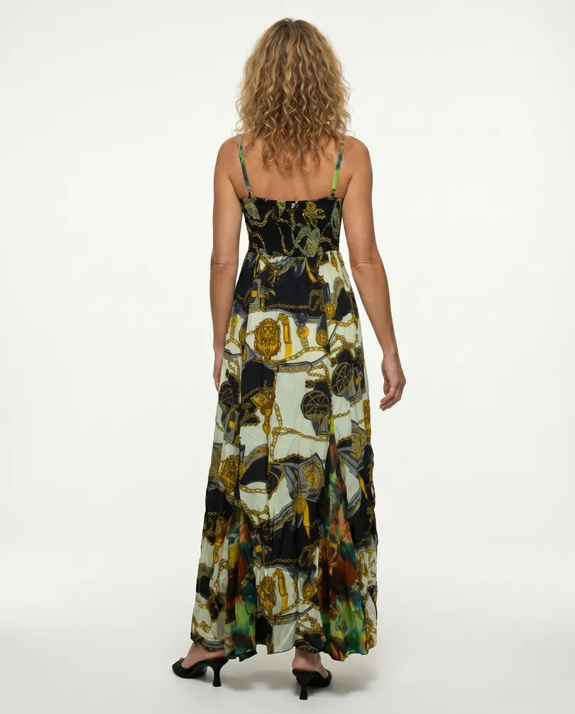 Maxi Tr�gerkleid in  schwarz ecru von 101 Idees (Bild 4)