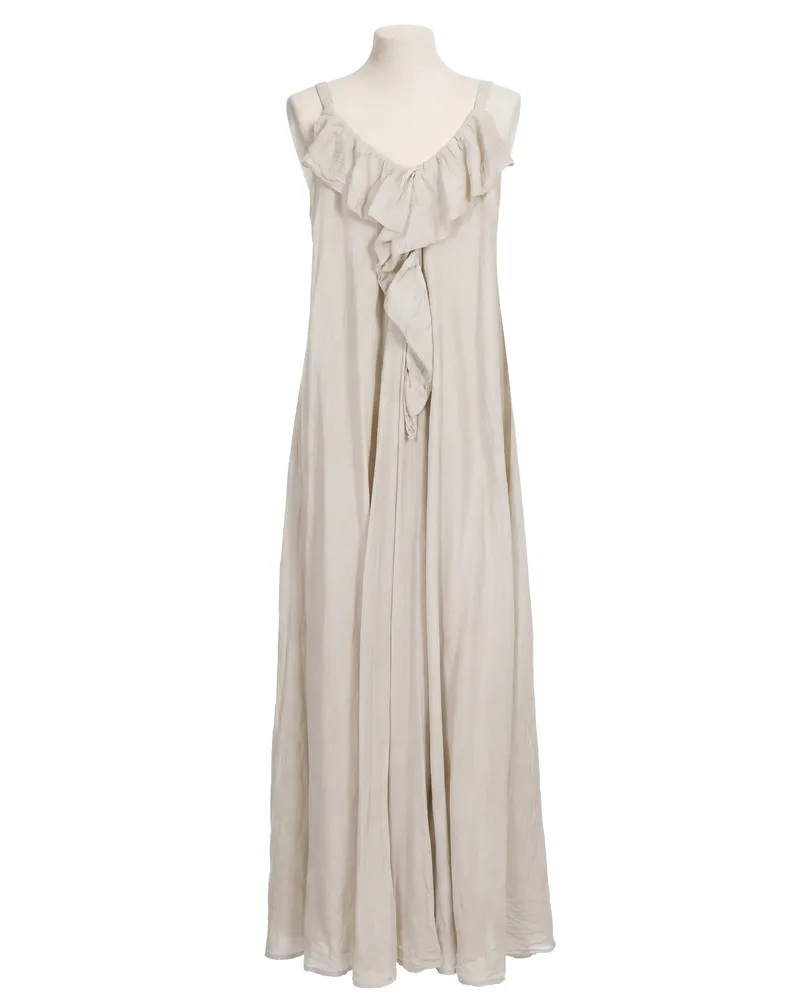 Maxikleid Baumwolle in  beige von Made in Italy (Bild 1)