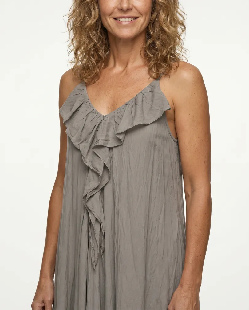 Maxikleid Baumwolle in  braun von Made in Italy (Bild 5)
