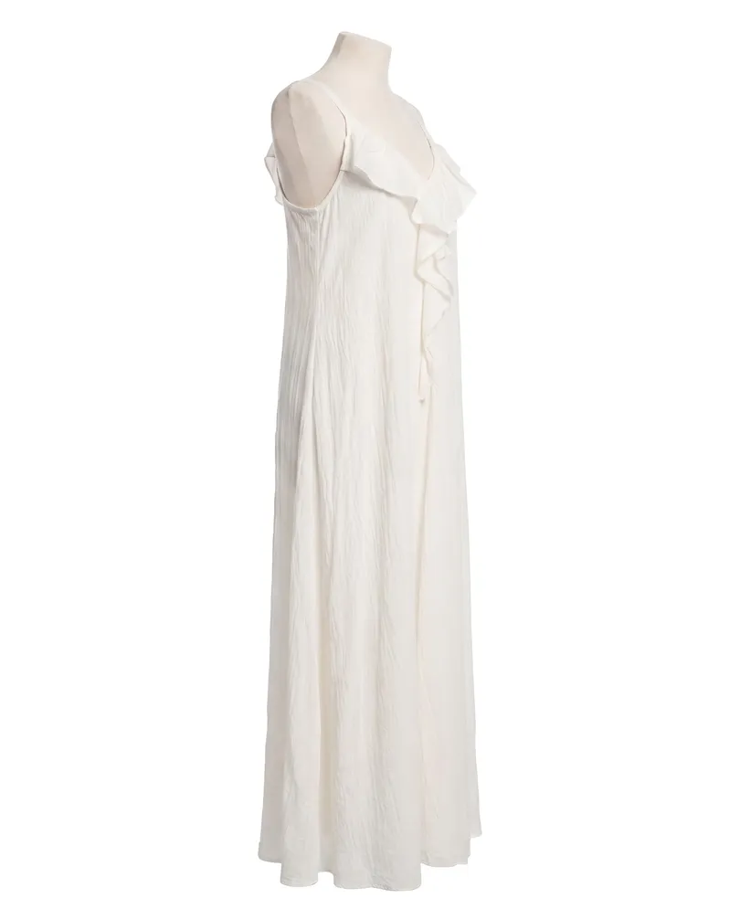 Maxikleid Baumwolle in  creme von Made in Italy (Bild 2)