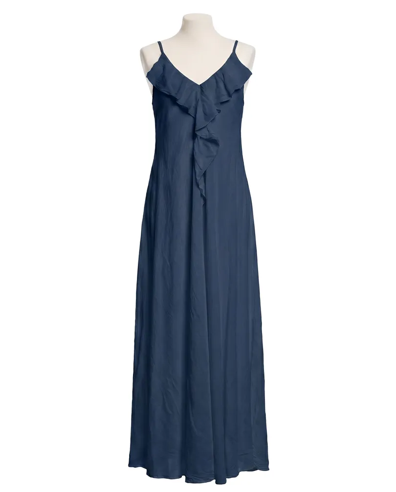 Maxikleid Baumwolle in  dunkelblau von Made in Italy (Bild 1)