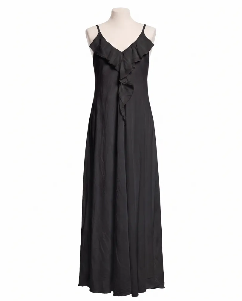 Maxikleid Baumwolle in  schwarz von Made in Italy (Bild 1)
