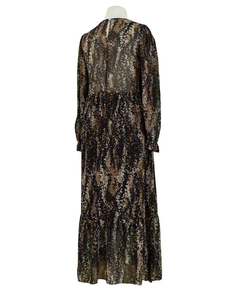 Maxikleid Cr�pe Chiffon in  braun von Made in Italy (Bild 2)