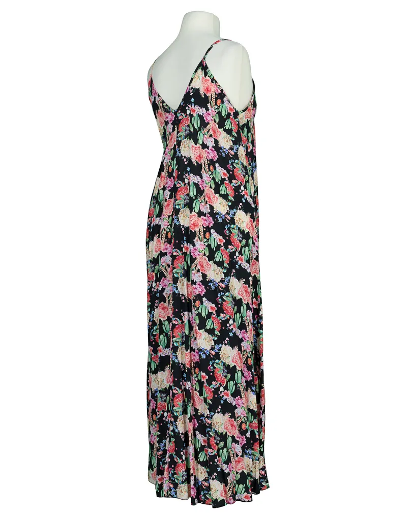 Maxikleid mit Blumen in  schwarz von Made in Italy (Bild 2)