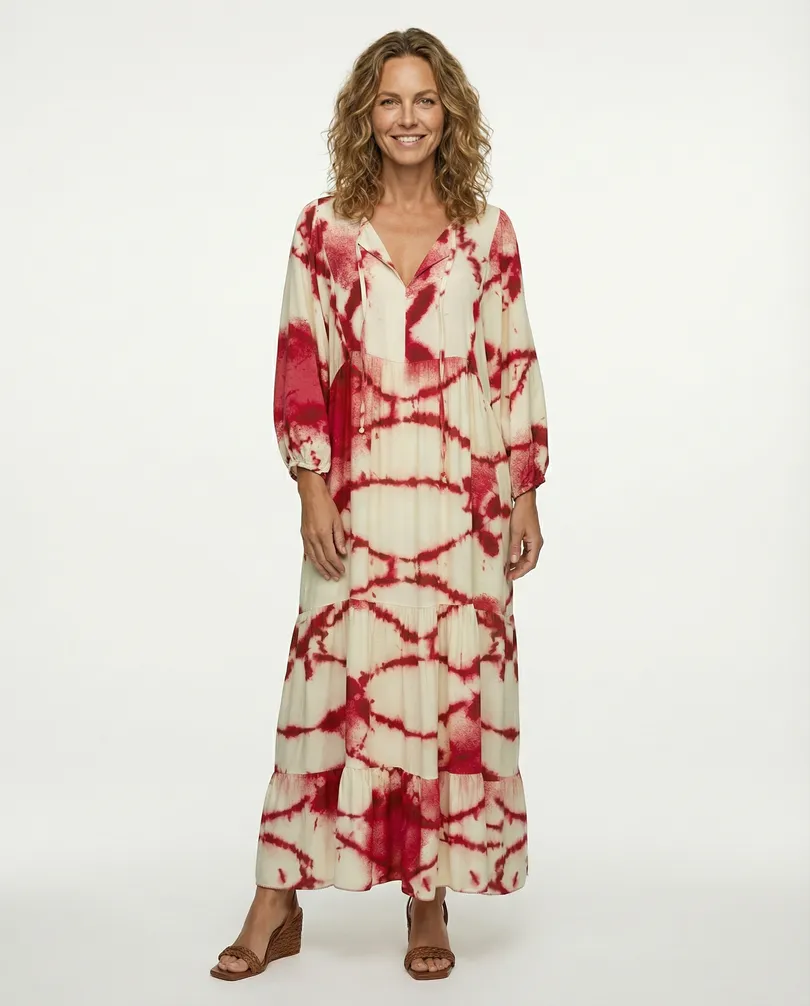 Maxikleid mit Muster in  rot von H. Trend (Bild 4)