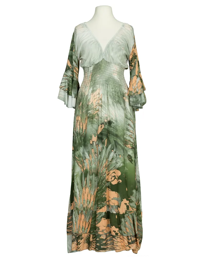 Maxikleid mit Print in khaki von H. Trend