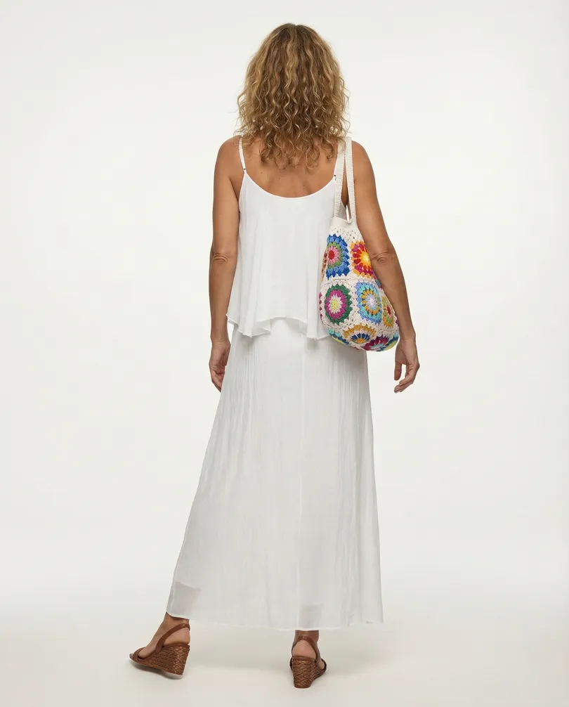 Maxikleid mit Seide in  wei� von H. Trend (Bild 4)