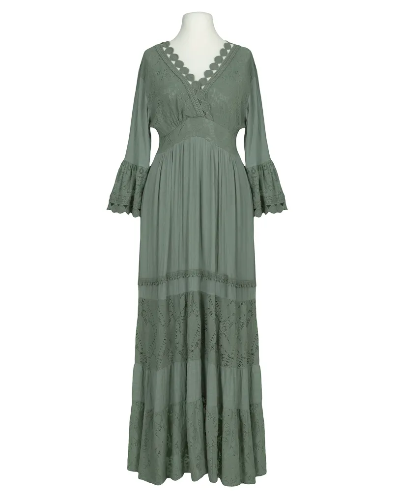 Maxikleid mit Spitze in  oliv von Made in Italy (Bild 1)