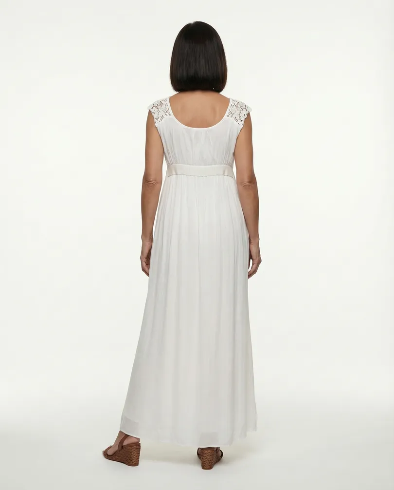 Maxikleid Seide in  wei� von Montan (Bild 4)
