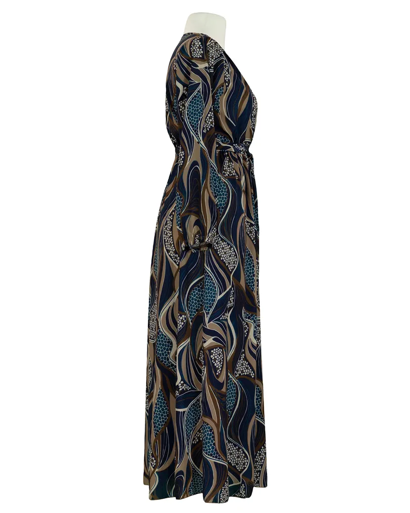 Maxikleid Wickeloptik in  blau von Made in Italy (Bild 3)
