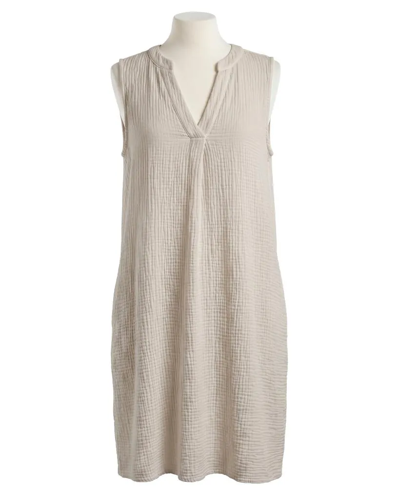 Musselin Kleid in  beige von Made in Italy (Bild 1)