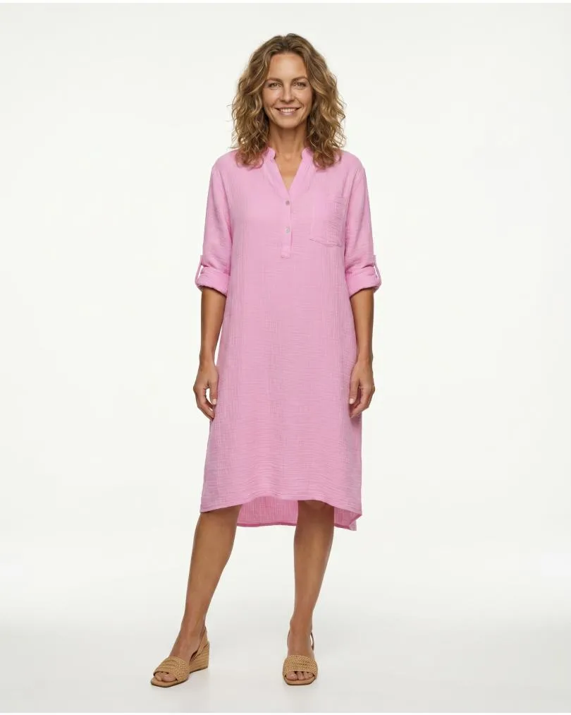 Musselin Kleid in  rosa von Made in Italy (Bild 4)