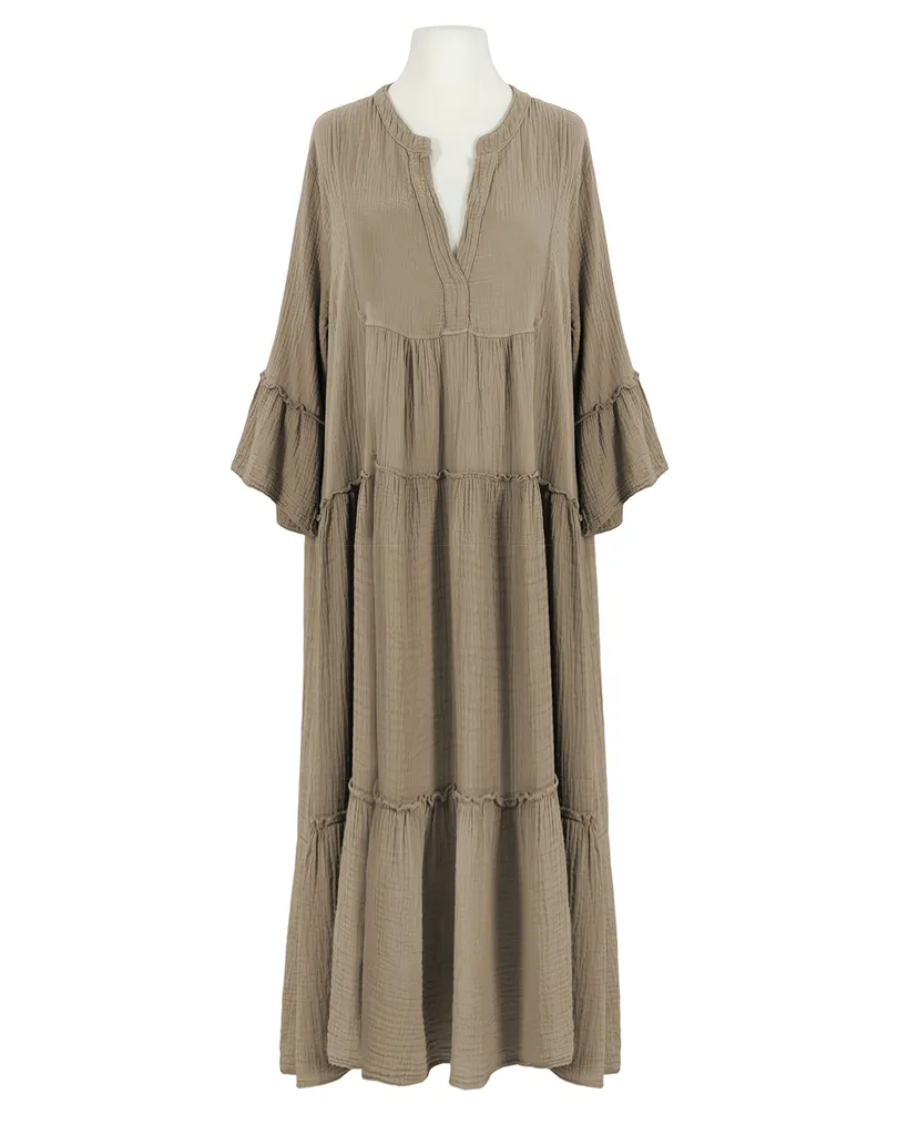 Musselin Maxikleid in  camel von Made in Italy (Bild 1)