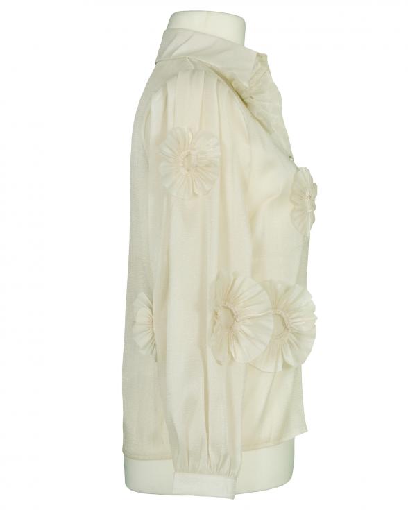 Organza Bluse mit Blumen in beige von Timiami
