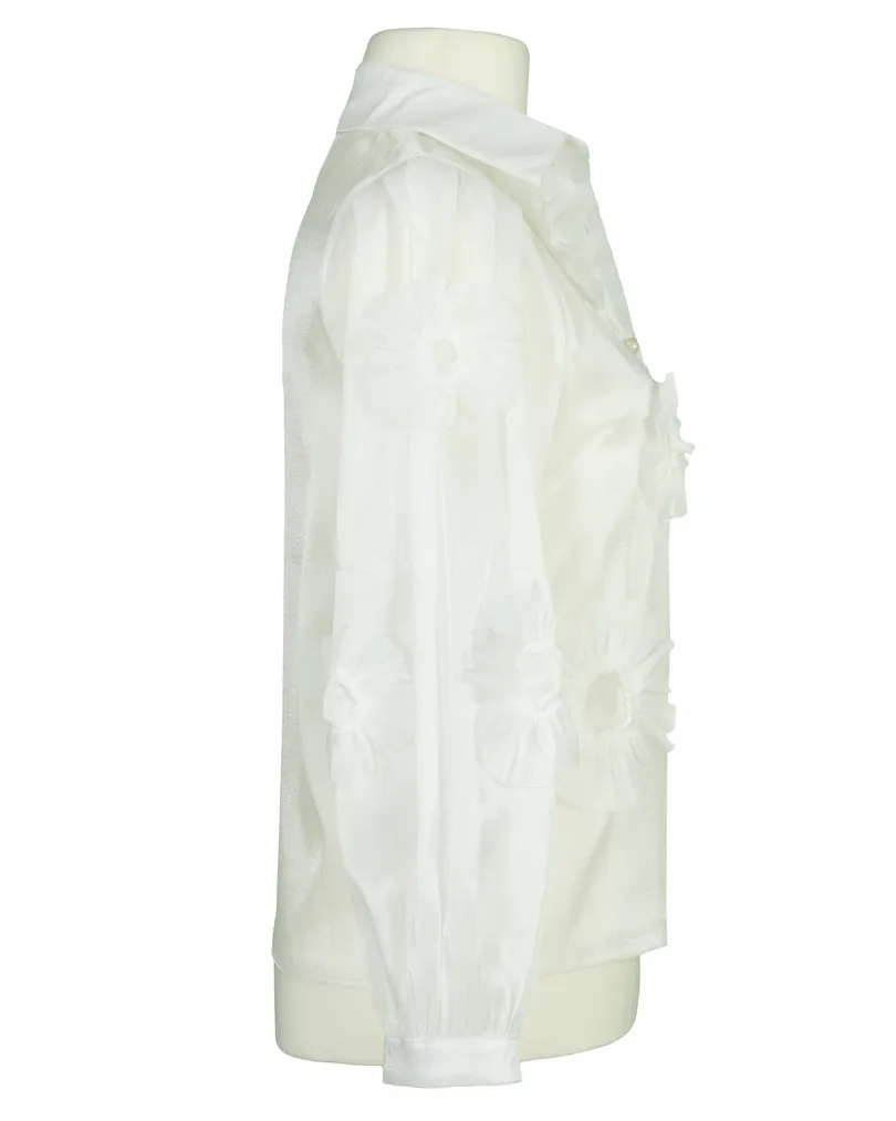 Organza Bluse mit Blumen in  wei� von Timiami (Bild 2)