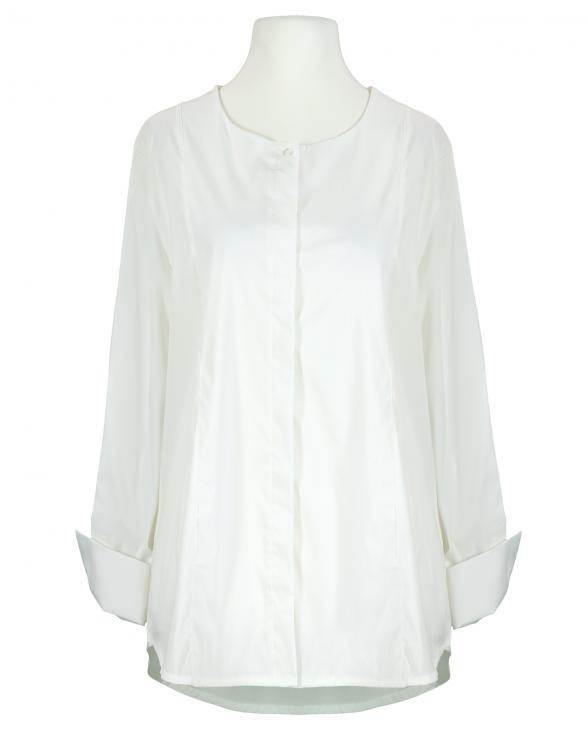 Oversize Bluse Popeline in weiss von Esvivid