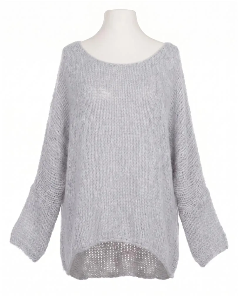 Oversize Pullover Grobstrick in  hellgrau von New Collection (Bild 1)