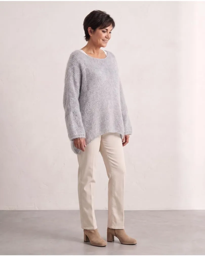 Oversize Pullover Grobstrick in  hellgrau von New Collection (Bild 4)