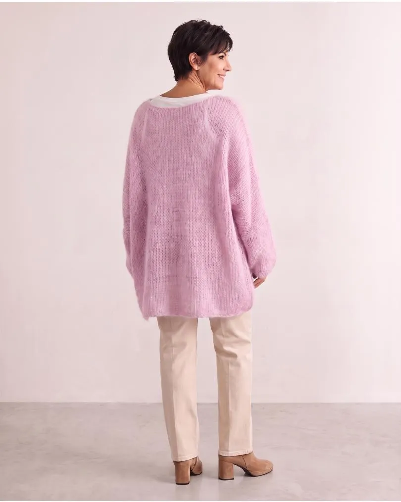 Oversize Pullover Grobstrick in  rosa von New Collection (Bild 5)