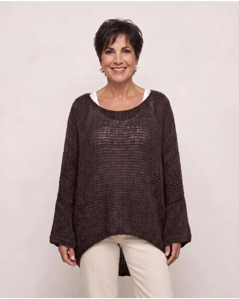 Oversize Pullover Grobstrick in  schwarz von New Collection (Bild 6)