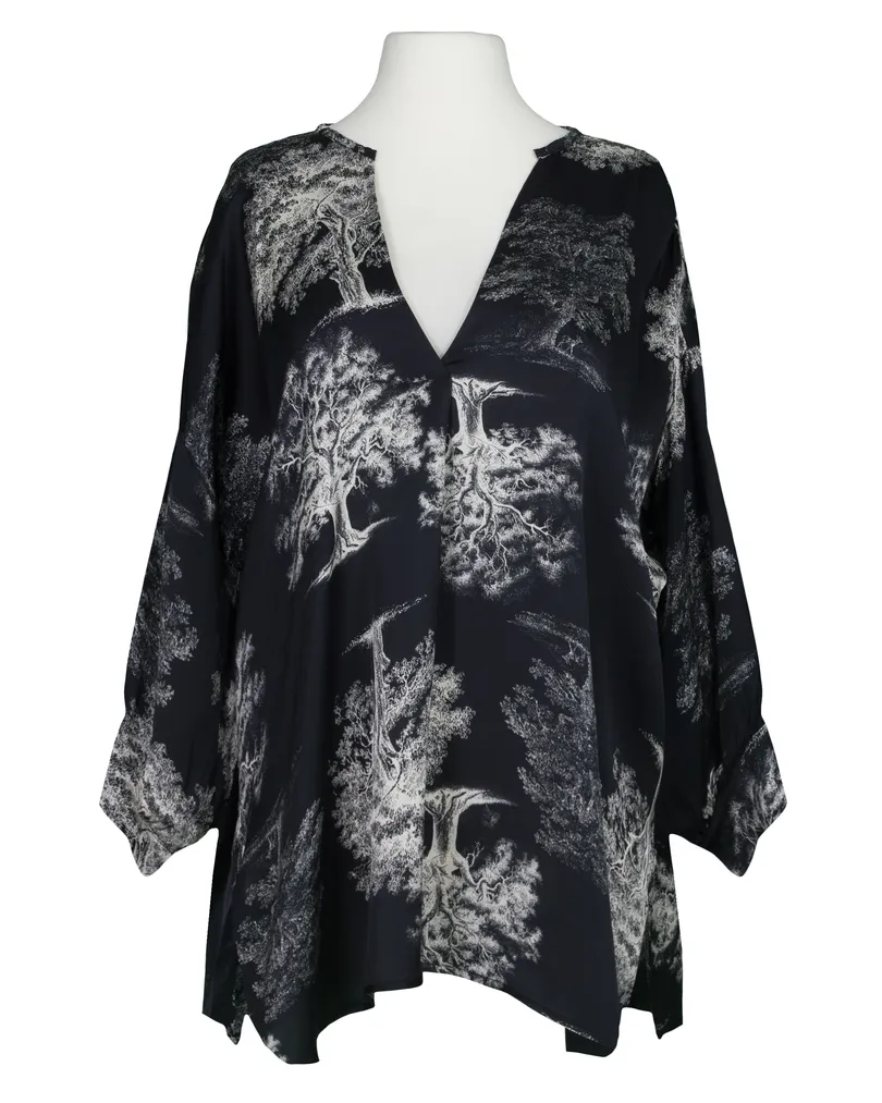 Oversize Tunika Bluse mit Seide in  schwarz von Made in Italy (Bild 1)