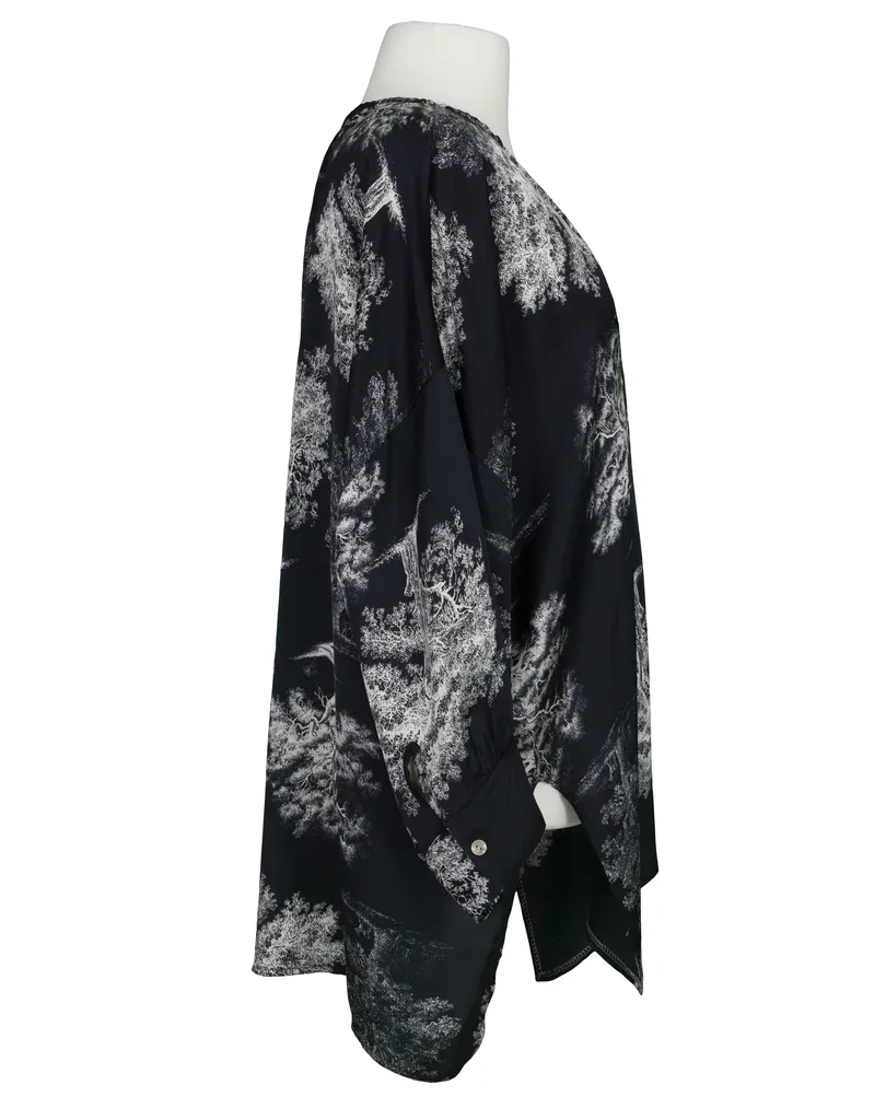 Oversize Tunika Bluse mit Seide in  schwarz von Made in Italy (Bild 2)