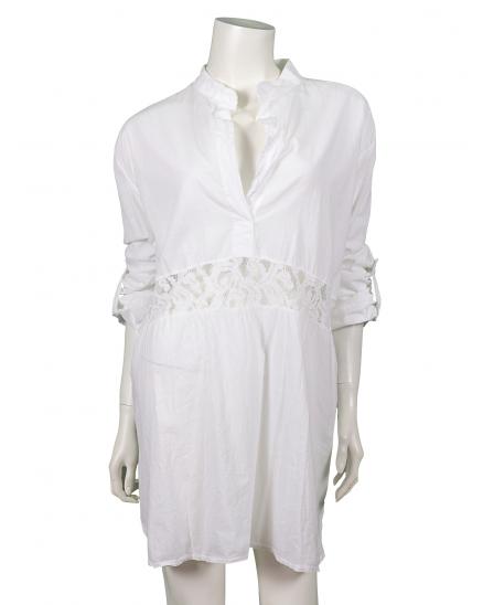 Oversize Tunika mit Spitze in  weiss von Pronto Moda (Bild 1)