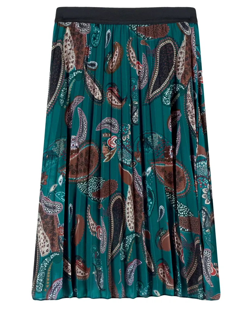 Plisseerock Paisley in  petrol von Made in Italy (Bild 1)