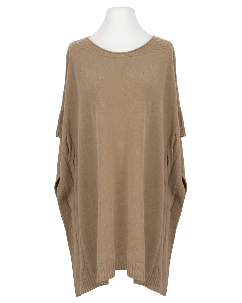 Poncho Feinstrick in camel von Alpini