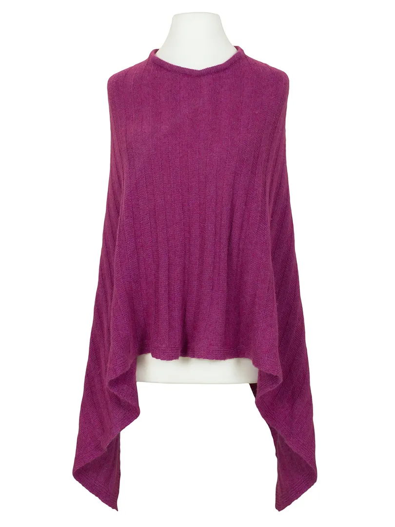 Poncho mit Cashmere in  beere von Made in Italy (Bild 1)