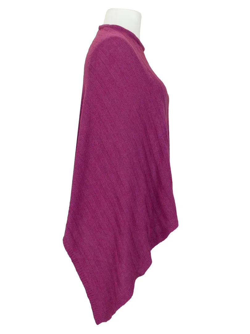 Poncho mit Cashmere in  beere von Made in Italy (Bild 2)